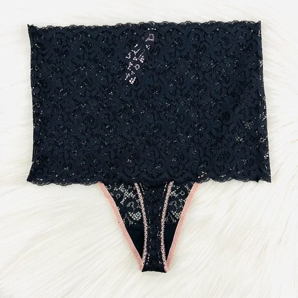 Victoria’s Secret Lace High Waist Thong Pantie Medium - Picture 6 of 8